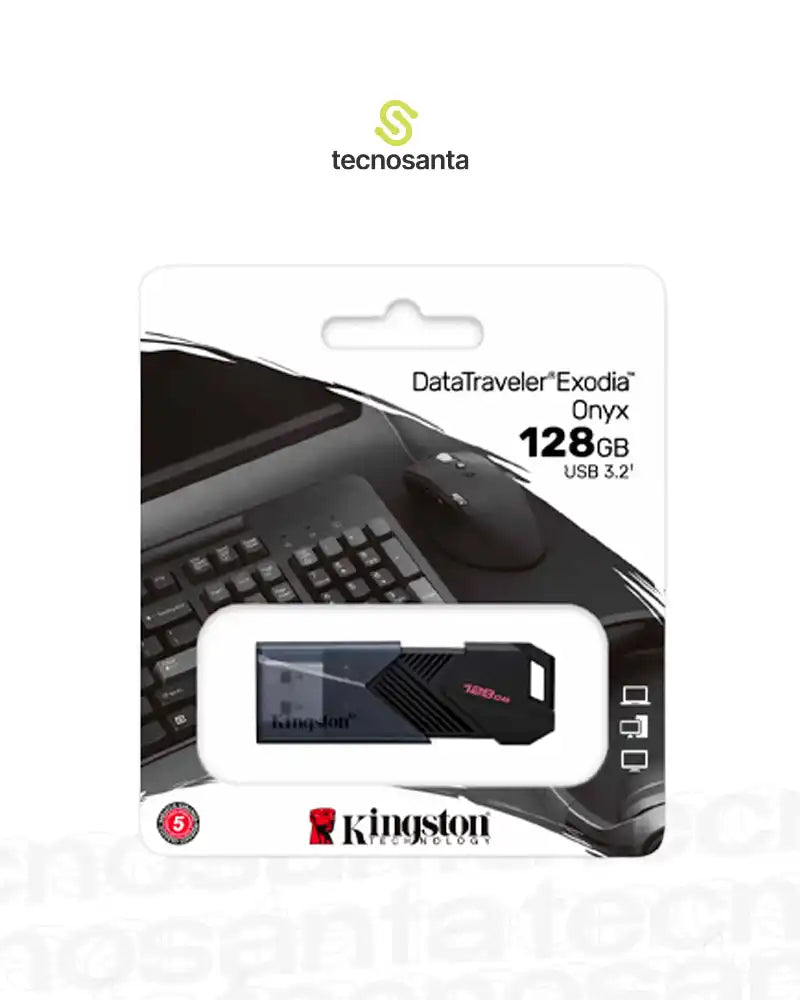 MEMORIA USB KINGSTON DATATRAVELER 3.2 DTX EXODIA M- 128GB - NEGRA - RETRACTIL