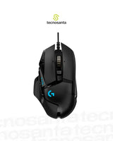 MOUSE GAMING LOGITECH G502 HERO LIGHTSYNC RGB- NEGRO - USB - ALAMBRICO - 11 BOTONES PROG - RESOL.100 /25600 DPI - 1000 HZ (1MS)- PESO AJUSTABLE