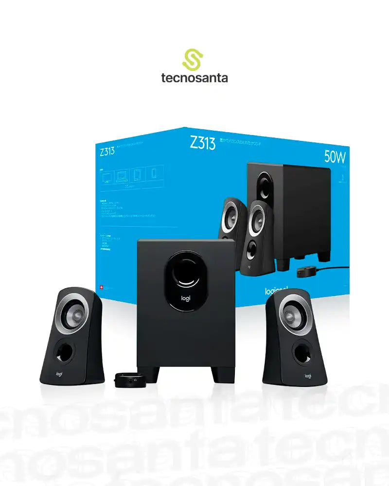 PARLANTE LOGITECH Z313 - DE ALTAVOCES COMPACTOS 2,1 - SUBWOOFER 25W (1 SUBWOOFER X 15W / 2 SATELITE X 10W) - NEGRO