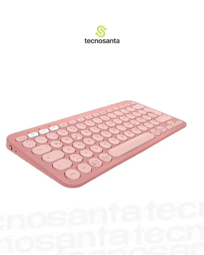 TECLADO LOGITECH PEBBLE KEYS 2 K380S - INALAMBRICO - BLUETOOTH - SILENCIOSO - TECLAS ESPECIALES Y PERSONALIZABLES - COMPACTO - ROSA
