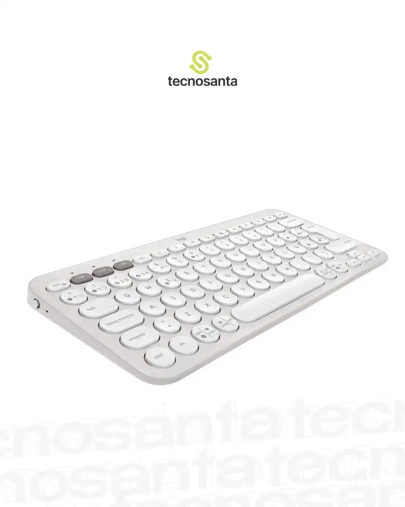 TECLADO LOGITECH PEBBLE KEYS 2 K380S - INALAMBRICO - BLUETOOTH - SILENCIOSO - TECLAS ESPECIALES Y PERSONALIZABLES - COMPACTO - BLANCO