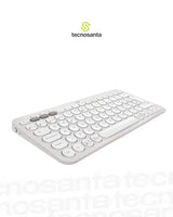 TECLADO LOGITECH PEBBLE KEYS 2 K380S - INALAMBRICO - BLUETOOTH - SILENCIOSO - TECLAS ESPECIALES Y PERSONALIZABLES - COMPACTO - BLANCO