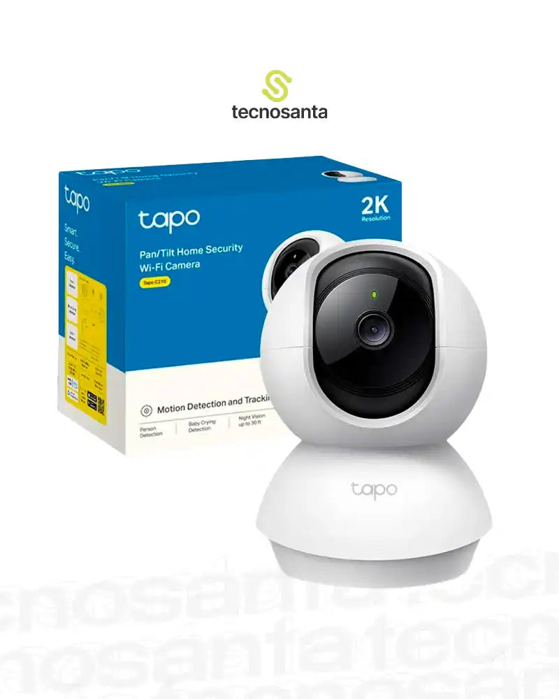 TP-LINK TAPO C210 - 3MP 2K - 360 HORIZONTAL - 114 VERTICAL - MICROFONO Y ALTAVOZ - HASTA 256GB MICRO SD - DETECCION DE MOVIMIENTO - BLANCA
