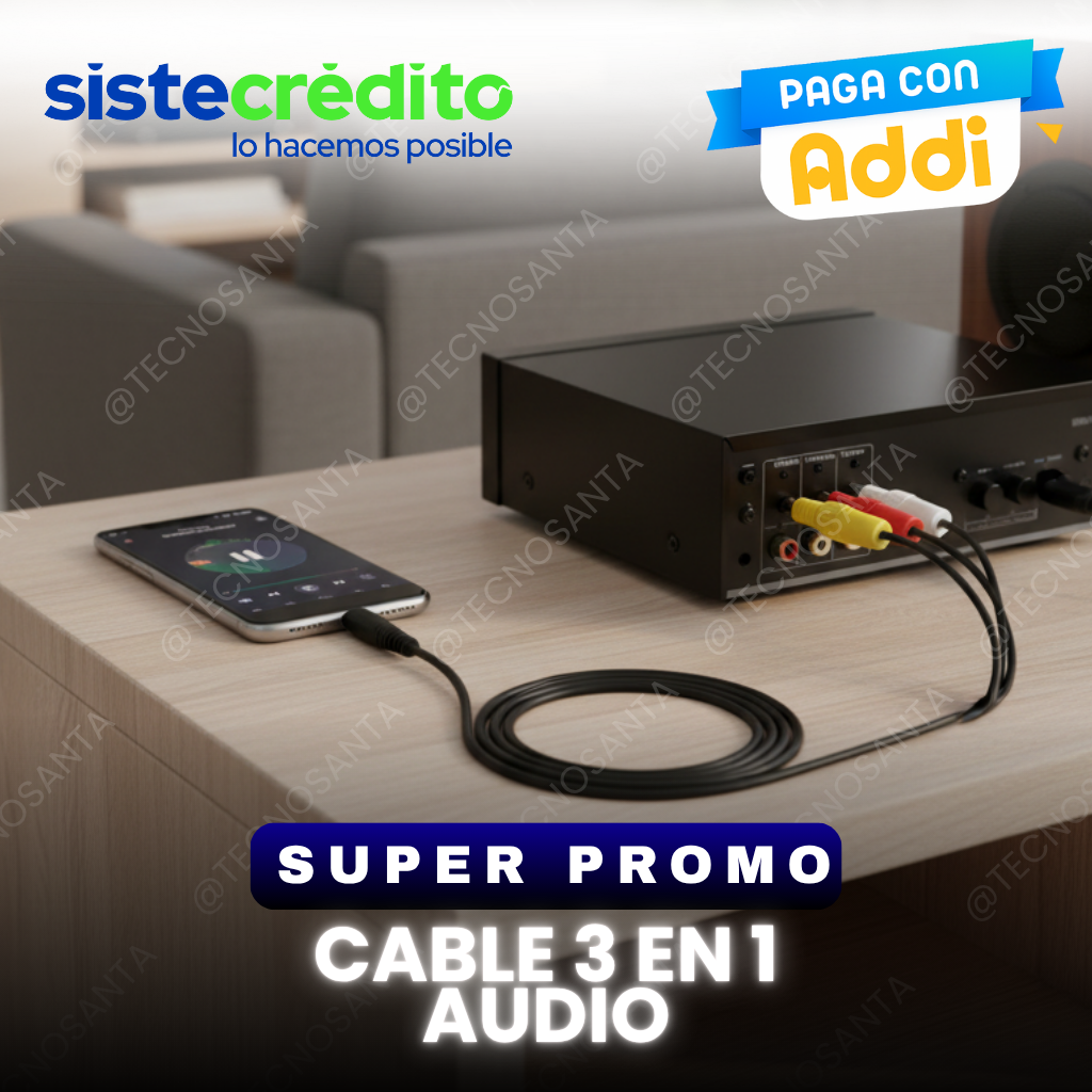Cable 3 en 1 audio