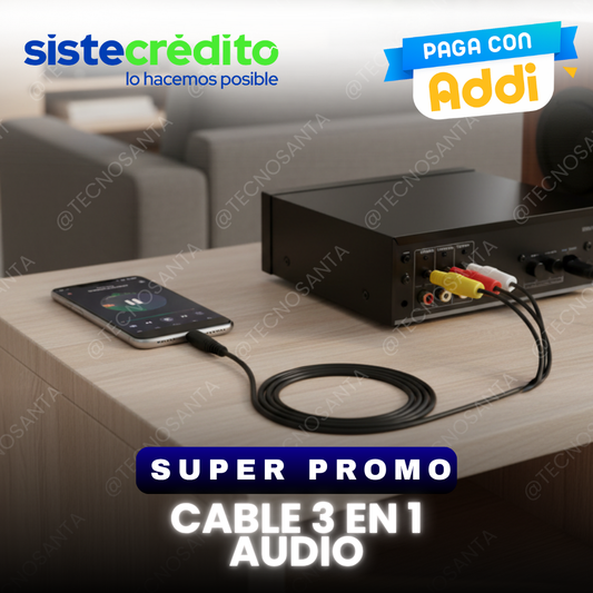 Cable 3 en 1 audio