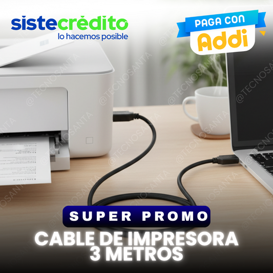 Cable De Impresora 3 Metros