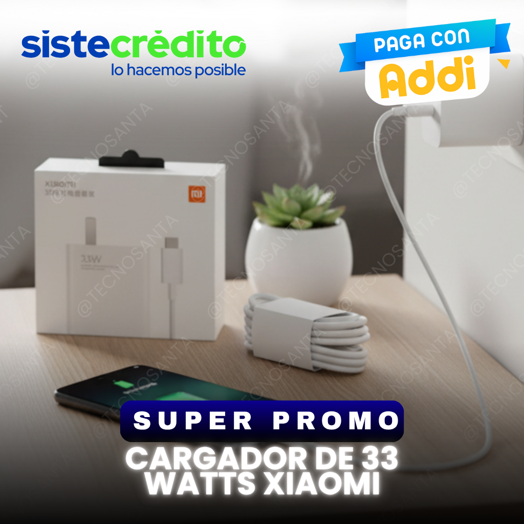 Cargador De 33 Watts Xiaomi