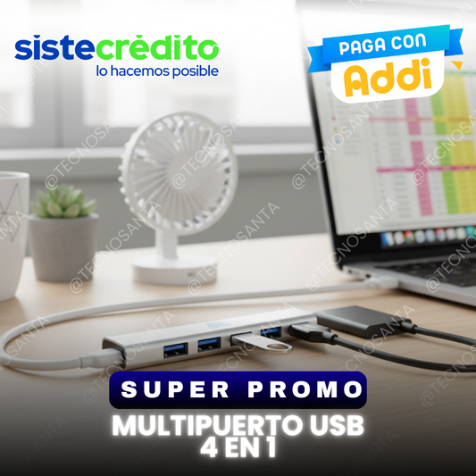 Multipuerto Usb 4 En 1