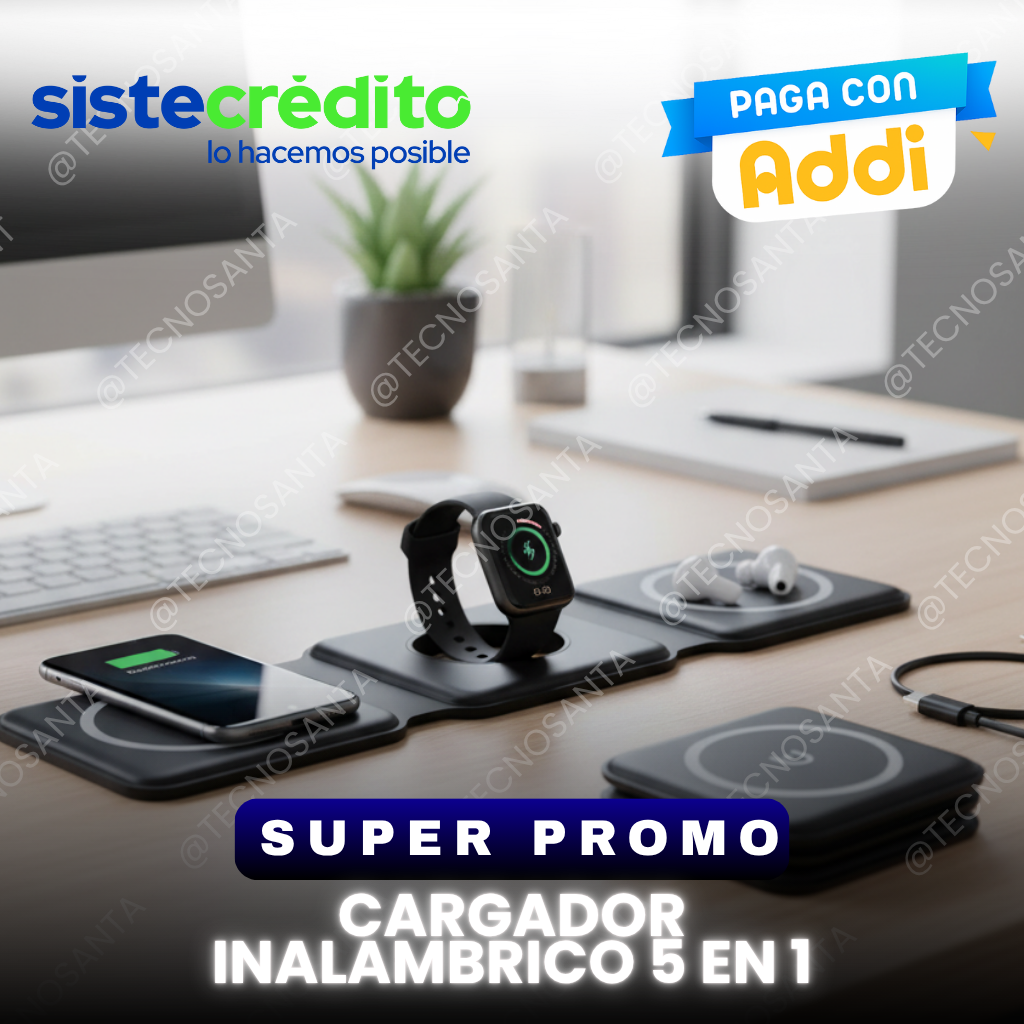 Cargador Inalambrico 5 En 1