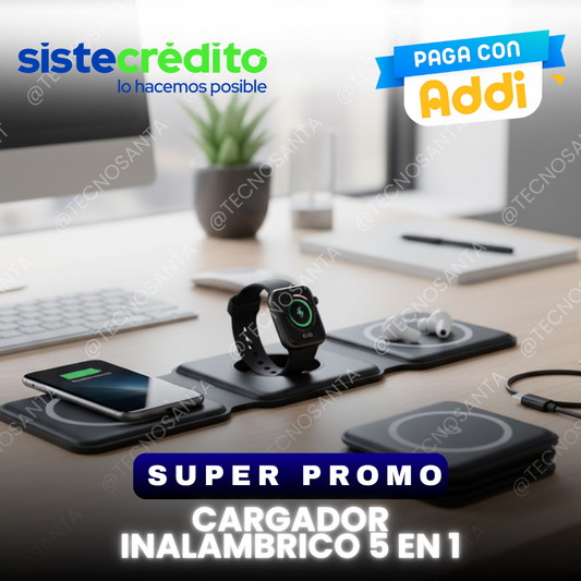 Cargador Inalambrico 5 En 1