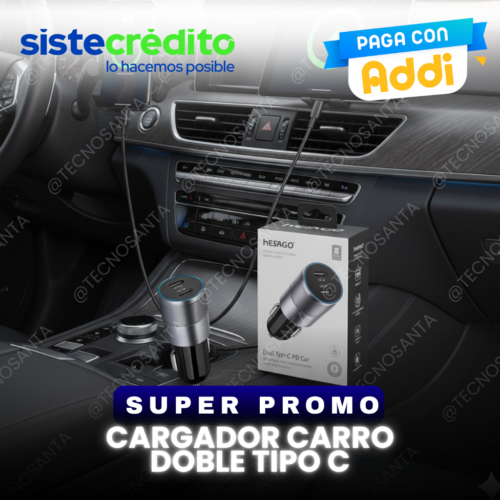 cargador carro doble tipo c