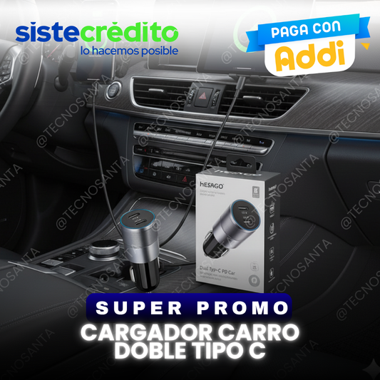 cargador carro doble tipo c