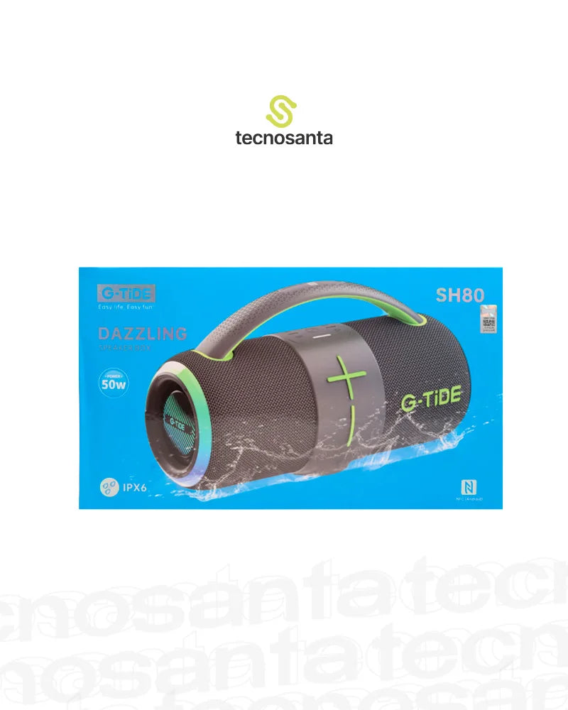 Bocina Bluetooth G-Tide SH80 50W IPX6 Portátil Batería 3000mAh