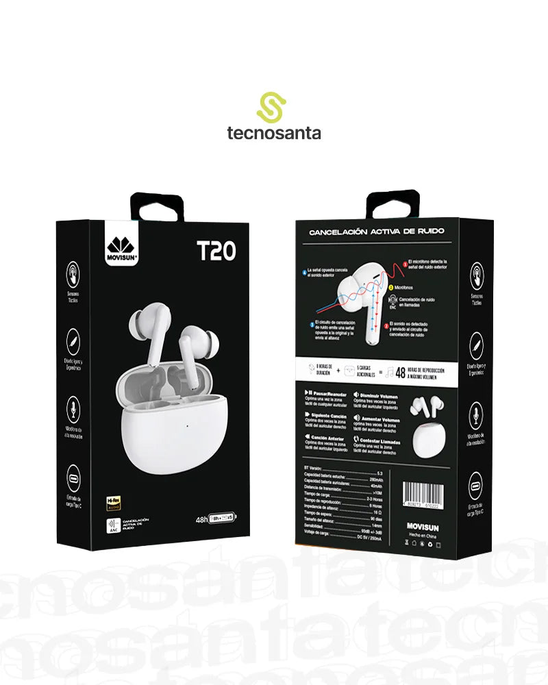 Audífonos Movisun BT 20